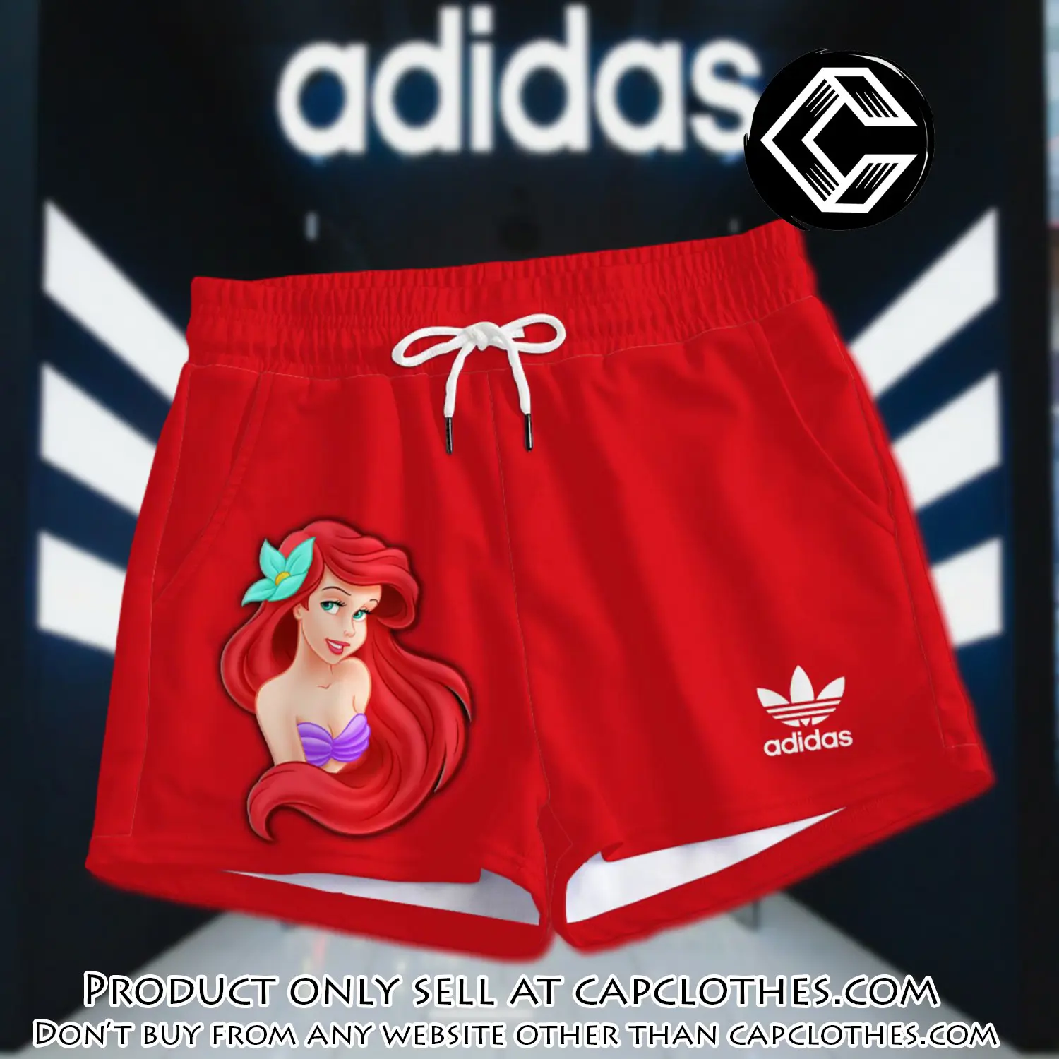 Premium ariel princess in adidas women shorts lady beach shorts wms1087 cc1924429